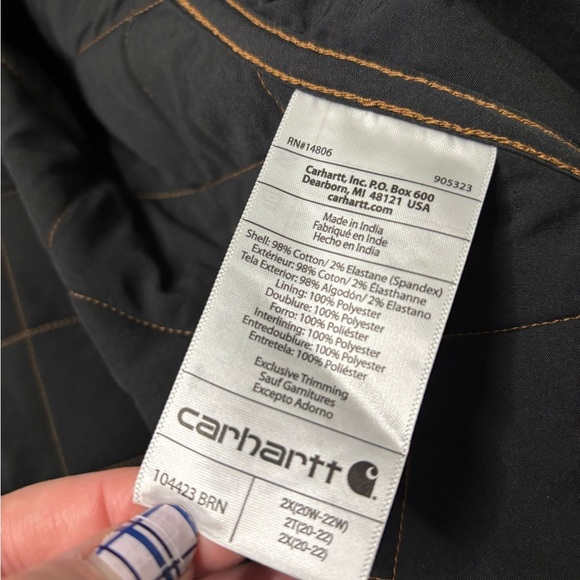 Carhartt Rugged Flex Canvas Insulated Rib Collar Vest New Size 2X 20W-22W - Picture 8 of 9